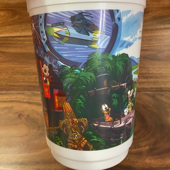 Disney Parks Haunted Railroad Cheshire Cat Mickey Souvenir Popcorn Bucket Orange - Picture 5 of 14